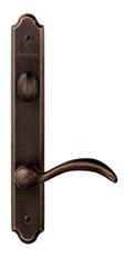 Encino Hinged Patio Door Hardware - Distressed Bronze