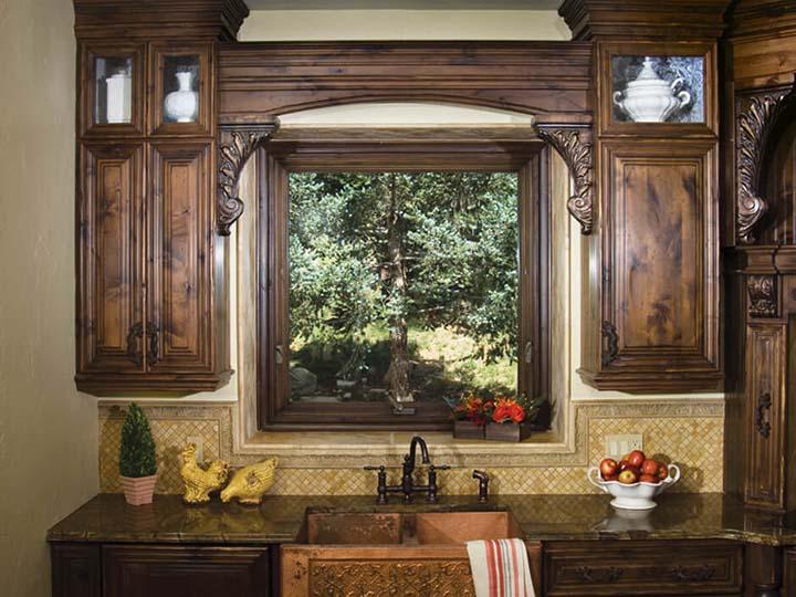 Wood interior awning window