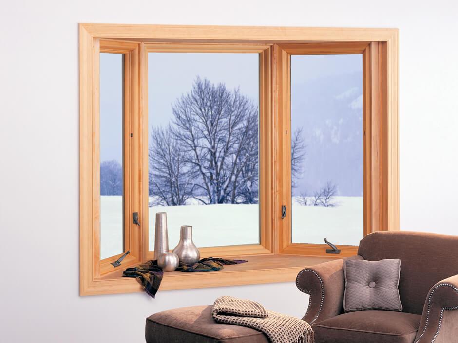 Oak interior casement bay window