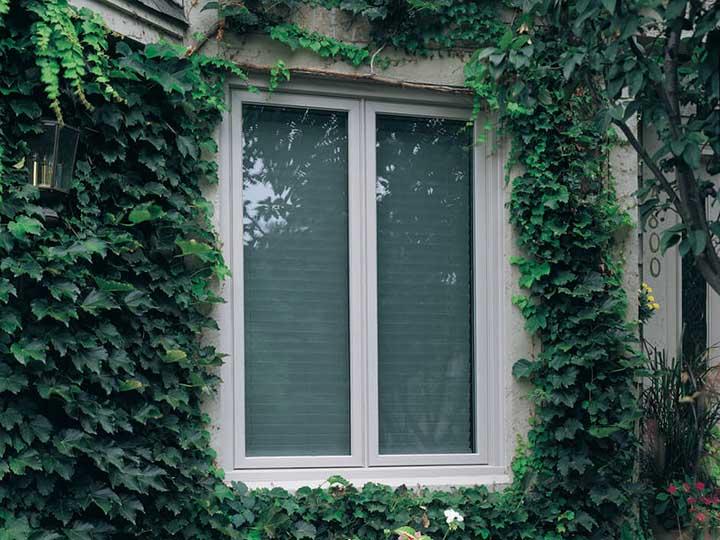 Sandtone double casement, exterior