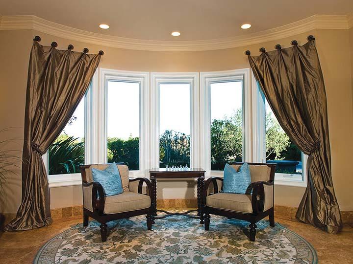 5 casement windows on a curved wall
