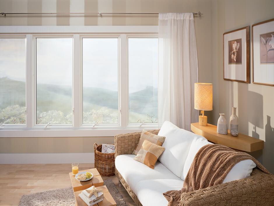 Pine interior casement windows