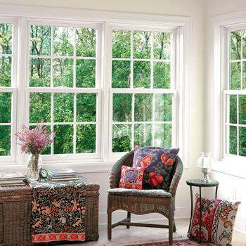 Double hung windows, colonial grilles