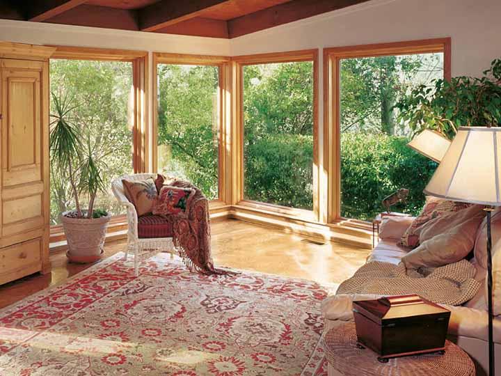 Pine interior picture windows