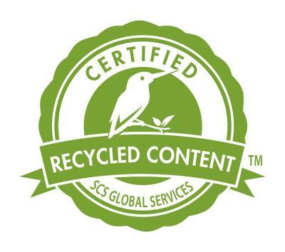 Logo for certified recycled content