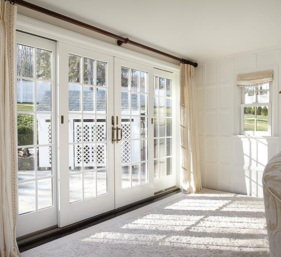 Double sliding store patio doors