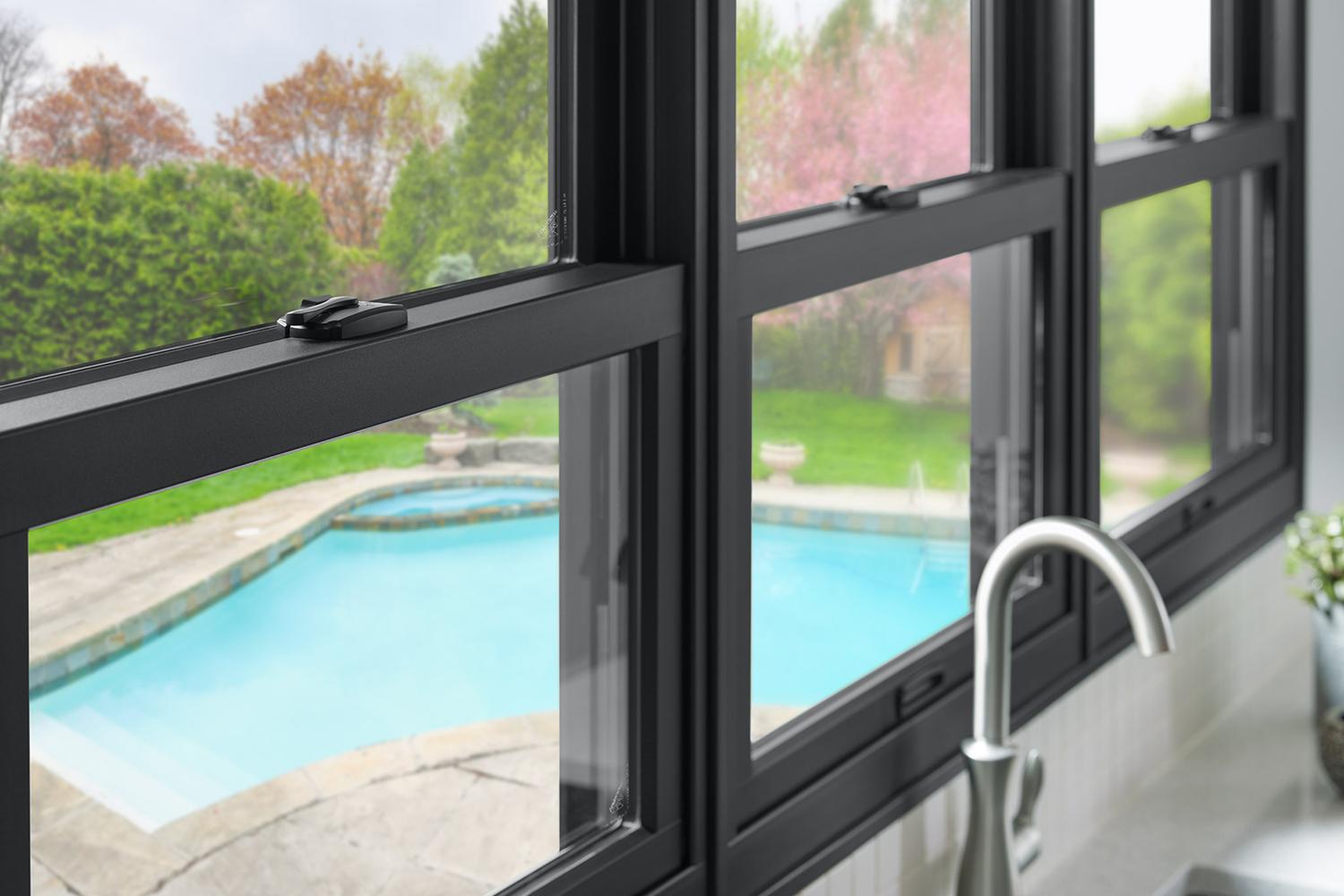 Close up of Renewal by Andersen black window