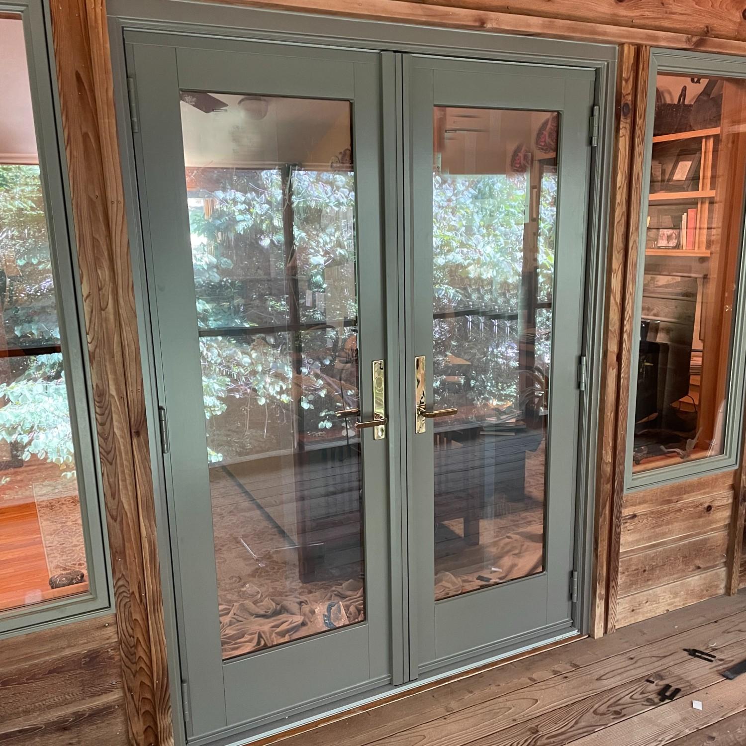 Outswing a-series doors. Outswing doors preserve interior floor space. 