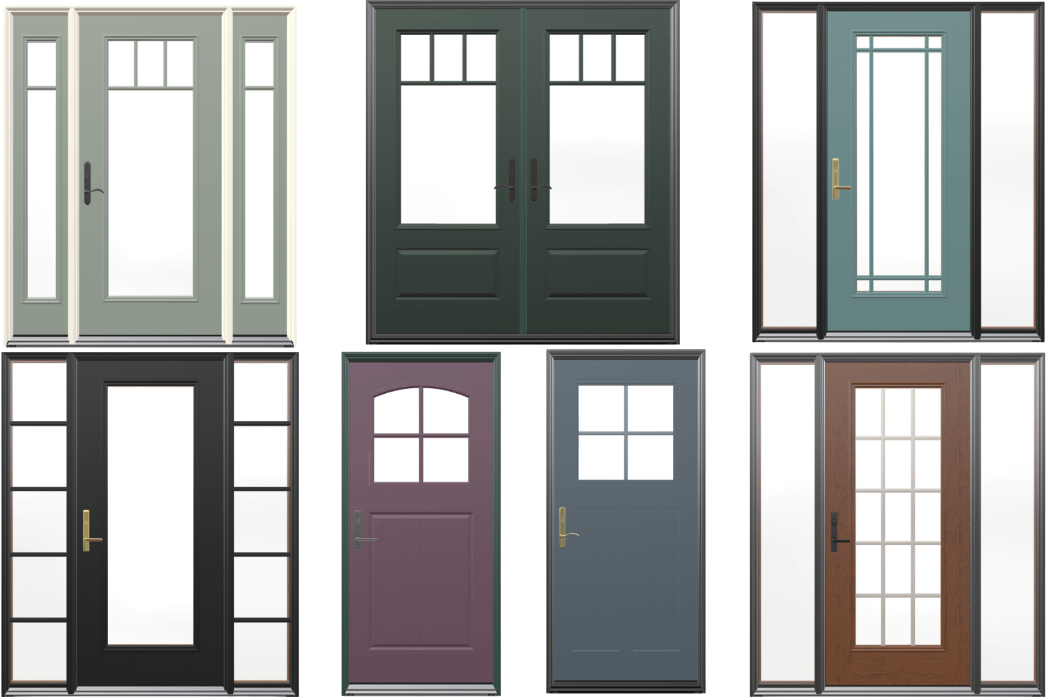 There are many grille patterns to choose from for your entry doors.